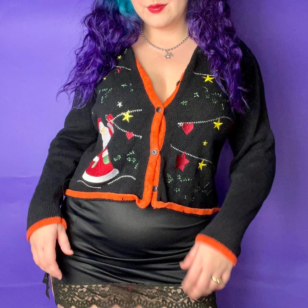 90’s Vintage embroidered Christmas cardigan size small